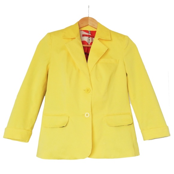 Alice + Olivia Jackets & Blazers - Alice + Olivia 3/4 Sleeve Yellow Blazer XS